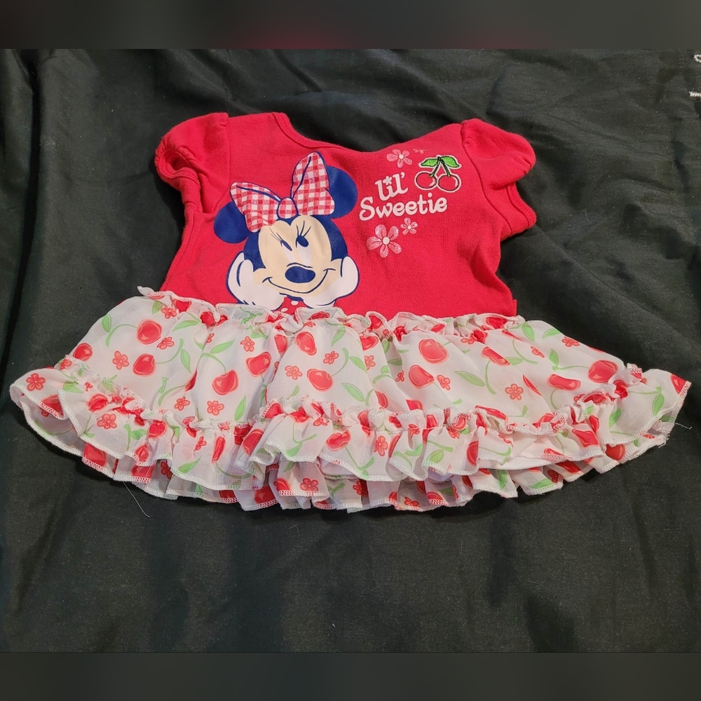 🌟5/$25 Disney Baby Minnie Mouse Shirt Dress Size 3-6 Months